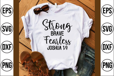 strong brave fearless joshua svg cut file