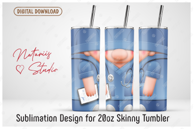 Cute Nurse Sublimation Design - 20oz TUMBLER