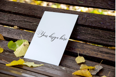 5x7 Autumn Card Mockup. Fall Mockup. Greeting card PSD mockup. Invitat