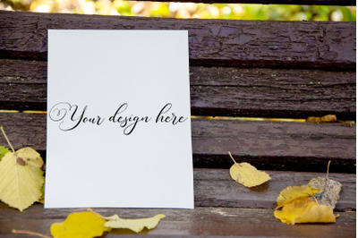 5x7 Autumn Card Mockup. Fall Mockup. Greeting card PSD mockup. Invitat