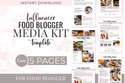 Influencers Food Blogger Media Kit Template