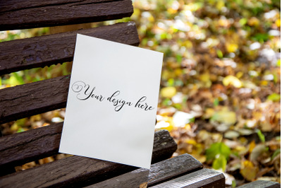 5x7 Autumn Card Mockup. Fall Mockup. Greeting card PSD mockup. Invitat