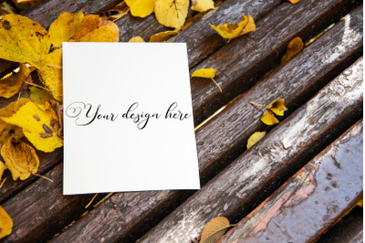 5x7 Autumn Card Mockup. Fall Mockup. Greeting card PSD mockup. Invitat