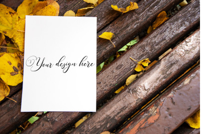 5x7 Autumn Card Mockup. Fall Mockup. Greeting card PSD mockup. Invitat