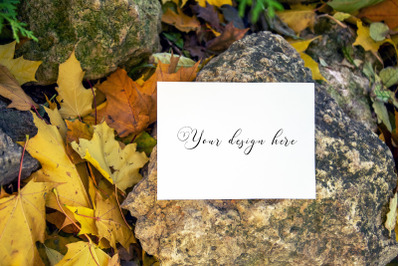 5x7 Autumn Card Mockup. Fall Mockup. Greeting card PSD mockup. Invitat