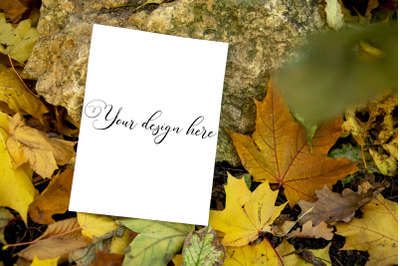 5x7 Autumn Card Mockup. Fall Mockup. Greeting card PSD mockup. Invitat