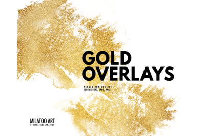 Gold Texture Overlays, Gold Dust PNGs, Gold Glitter, Gold Overlays
