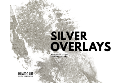 Silver Splatters Clipart, Silver Dust PNGs, Silver Glitter, Metallic t