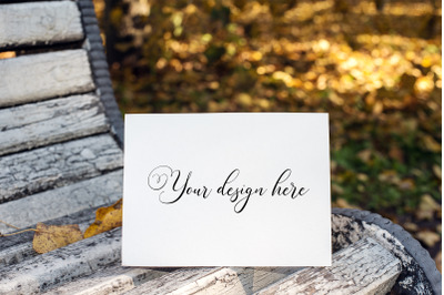 7x5 Autumn Card Mockup. Fall Mockup. Greeting card PSD mockup. Invitat