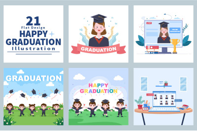 21 Online Virtual Graduation Students Celebrating