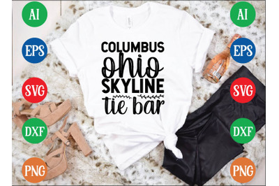 columbus ohio skyline tie bar svg