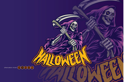 Halloween Skull Grim Reaper Terror