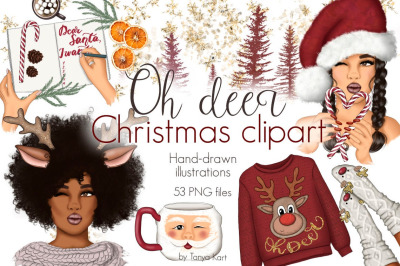 Oh Deer Christmas Clipart