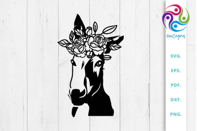 Floral Donkey Svg File