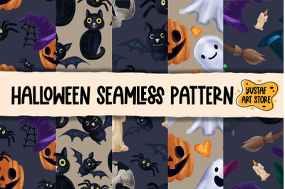 Halloween seamless pattern. Digital paper for Scrapbooking