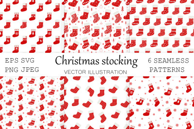 Christmas stocking pattern. Stocking pattern. Stocking SVG