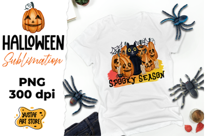 Halloween sublimation&2C; watercolor illustration.Spooky season