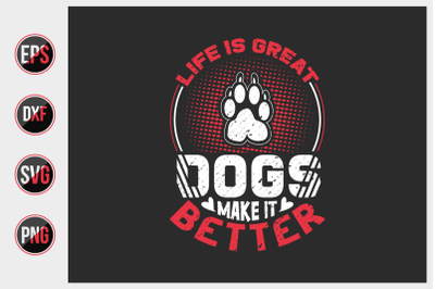 Dog typographic quotes design vector template.