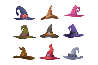 Halloween hat. Cap for witch scary symbols for halloween party celebra