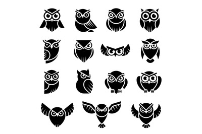 Bird logo. Wild owl knowledge symbols vector stylized modern graphic i