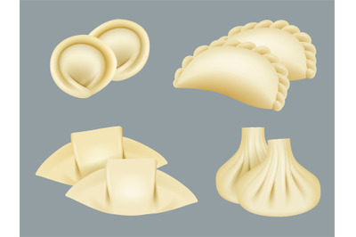 Dumplings. Products from dough wontons manti dumplings traditional asi