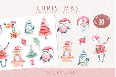 Christmas printable stickers- for Cricut and Silhouette