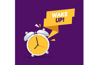 Alarm Clock Wake Up Concept. Vector