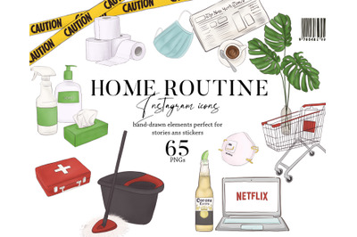 Housewife clipart housekeeping daily routine home wife Instagram icons