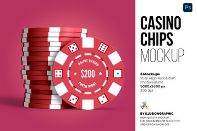 Casino Chips Mockup - 6 views