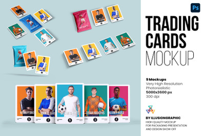 Trading Cards Mockup - 9 views