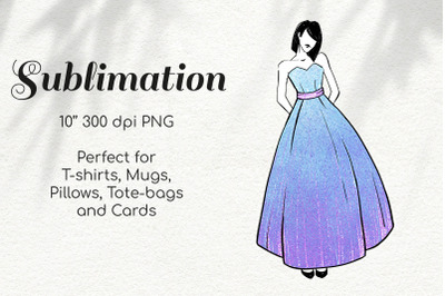 Bridesmaid in Holographic Glitter Dress Character Sketch