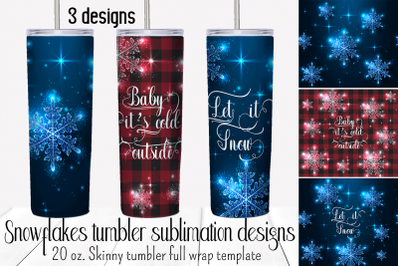 Christmas snowflakes 20 oz tumbler sublimation designs.