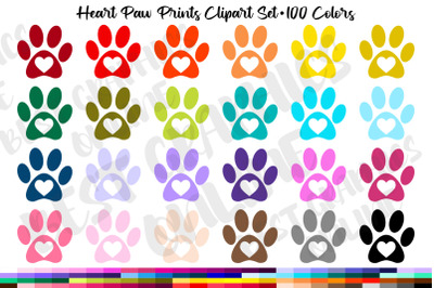 100 Paw print clipart Dog lover paws planner stickers clipart