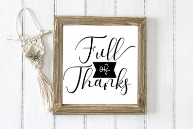 Full Of Thanks SVG Thanksgiving Quotes