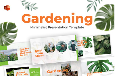 Gardening Florist Minimalist PowerPoint Template
