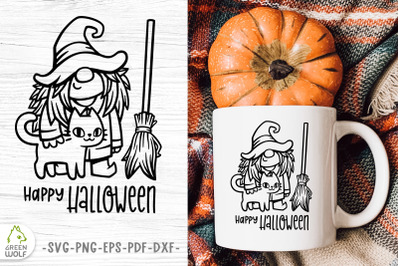 Witch gnome svg file for cricut Halloween svg design Witch png