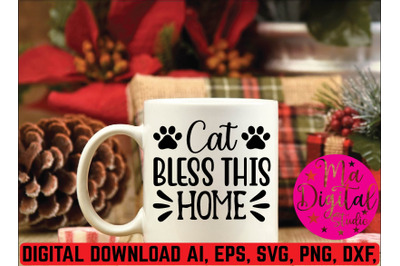 Cat bless this home svg