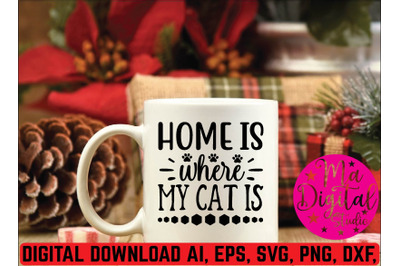 Home is where my cat is svg