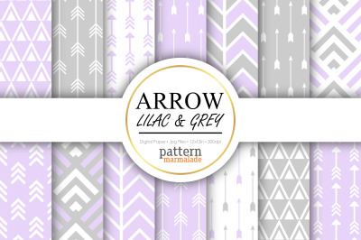 Arrow Lilac &amp; Grey Digital Paper - S0502