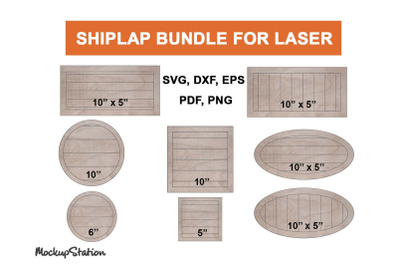 Shiplap SVG Bundle for Laser, Shiplap Backer Glowforge DXF