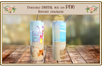 Beach Drink Tumbler 20 oz. 300 DPI PNG Design Download