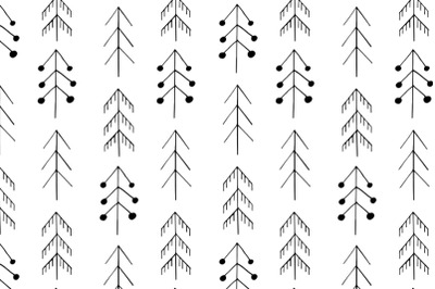 Christmas trees seamless pattern scandinavian