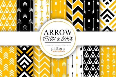 Arrow Yellow&nbsp;&amp; Black&nbsp;Digital Paper - S0503