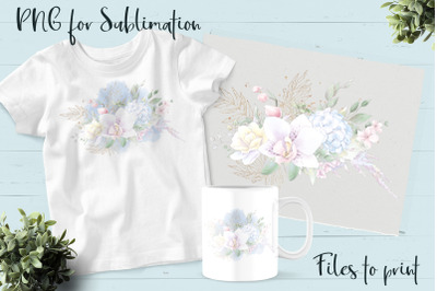 Flowers sublimation. Design for printing.