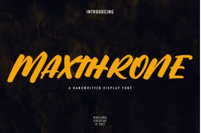 Maxthrone Handwritten Display Font