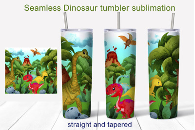 Dinosaur tumbler sublimation 20oz kids Tumbler Design PNG