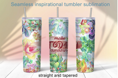 Inspiration tumbler sublimation 20oz Floral tumbler design