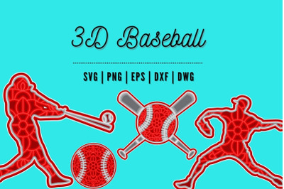 3D Baseball SVG Bundle