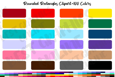 Rounded rectangles planner sticker clipart set Rectangle