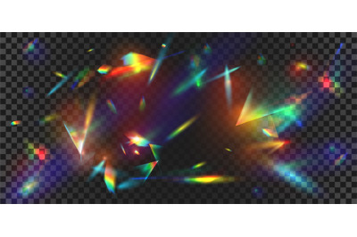 Abstract prism light reflection with rainbow flare background. Crystal